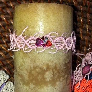 Candle decor lace wreath adjustable crystal NEW